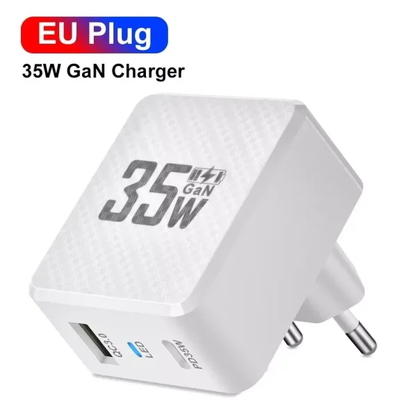 35W GaN USB-C Ladegerät QC3.0 PD3.0 Schnellladegerät für iPhone 16, Samsung – Bild 3