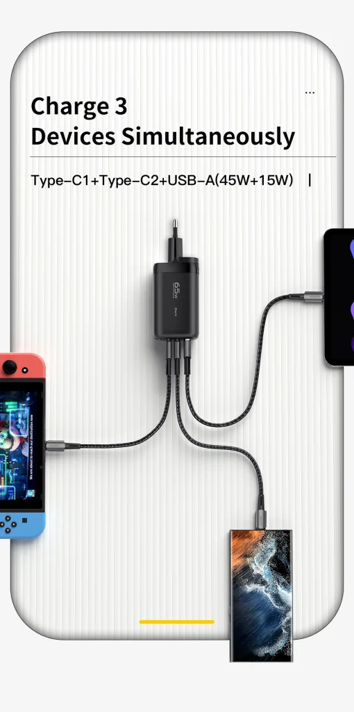 Essager 65W GaN USB C Ladegerät