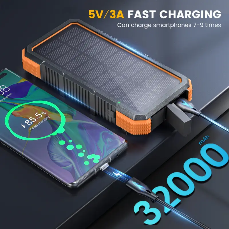 15W Solar Powerbank 32000 mAh